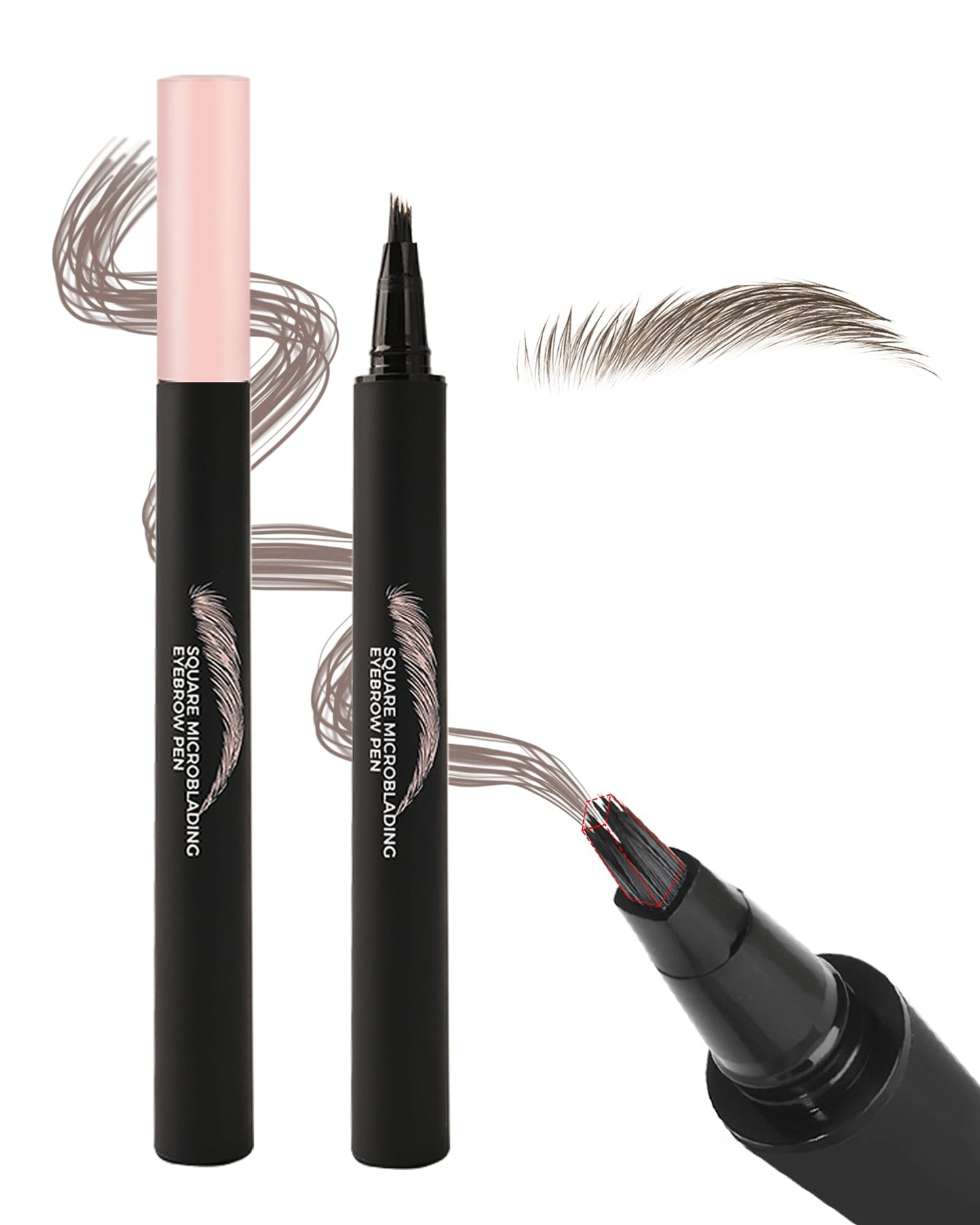 Microblading Liquid Eyebrow Pencil, Waterproof Smudgeproof Multiple Fork Tip Angled Wild Tinted Brow Pen,Filler Dye Eye Brow Pencil Thin Hair Like stroke for shaping,Women Makeup Last All Day-01 Brown