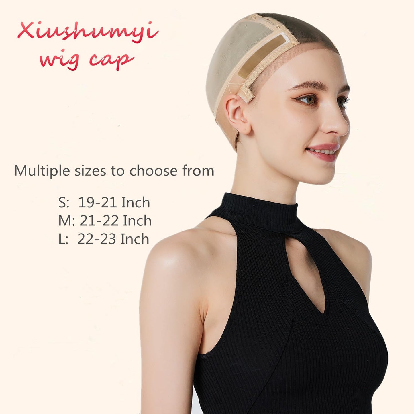 Xiushumyi Lace Wig Cap for Women,Non-Slip Grip Cap Make Your Wigs Glue Free,Wig Caps with Built-in Adjustable Velvet Band for Keeping Wigs in Place(Nude,S)