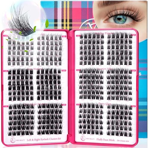 L&R Natural & Fluffy Lash Clusters - Biodegradable False Eyelashes for Beginners, No Glue Included