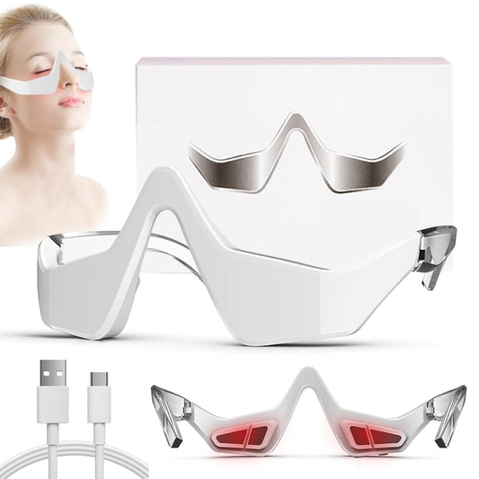 Renewa Eyelift Device, 2025 New Renewa Eyelift Glasses, Ultralight Eye Bag Remover Glasses, Under-Eye Red Light Therapy, 3 Levels of Adjustable, for Remove Dark Circles, Relax Eyes Strain (1PCS)