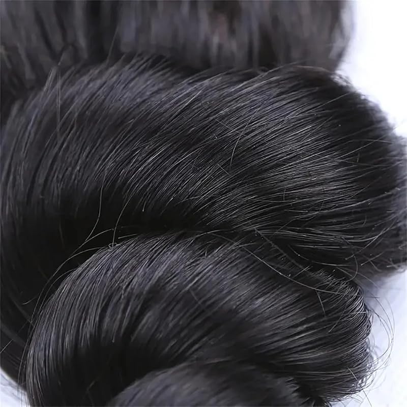 SeeGovie #1B Loose Deep Wave Human Hair Bundles - 16 Inch 3-Pack
