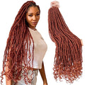 Niseyo Wild Locs 30 Inch Faux Locs Crochet Hair - 8 Packs Ginger Red