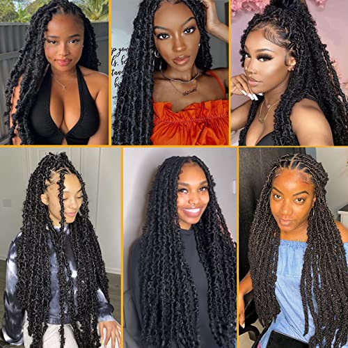 Leeven 24 Inch Butterfly Locs Crochet Hair - Pre-Twisted 1B# Pack of 6