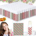 Christmas Lip Balm Set - 100 Pcs Candy Cane Stripes Holiday Moisturizers