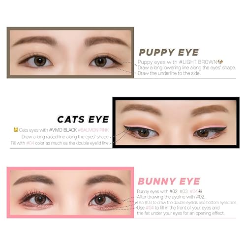 Merrymonde Super Twim Long Lasting Eyeliner - Vegan Easy Ultra-Fine Felt Tip Pen Liquid, Korean, Kbeauty Waterproof Mechanical Multicolor Eye Liner Makeup (03 Light Brown)