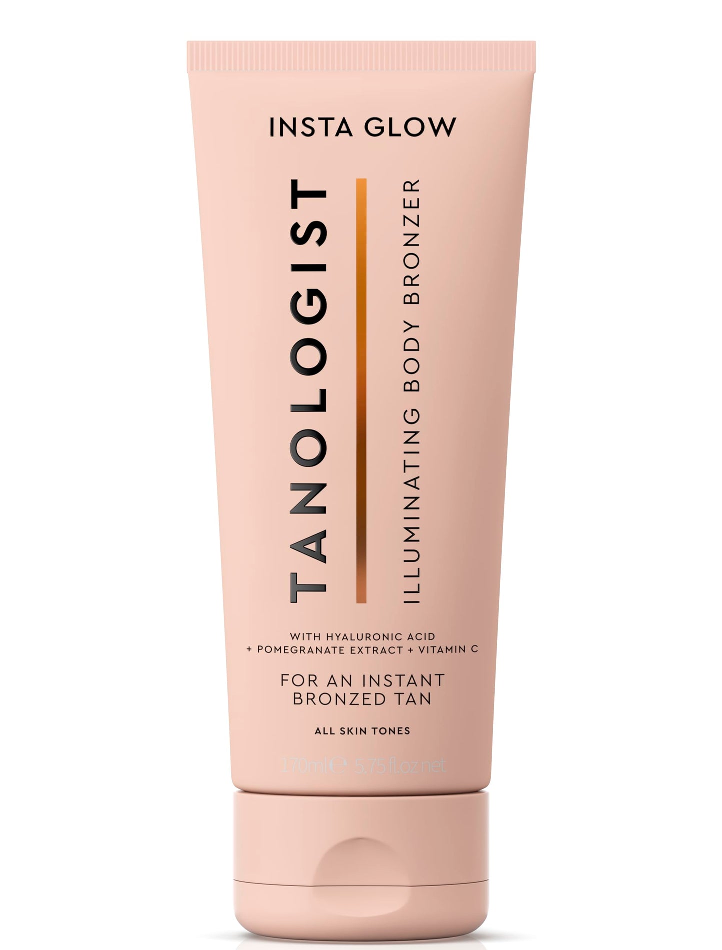 Tanologist Insta Glow Body Bronzer, Instant Illuminating Self-Tan, Hyaluronic Acid & Vitamin C, Streak-Free, Radiant Finish For All Skin Tones, 5.75 fl oz/170 ml Tube