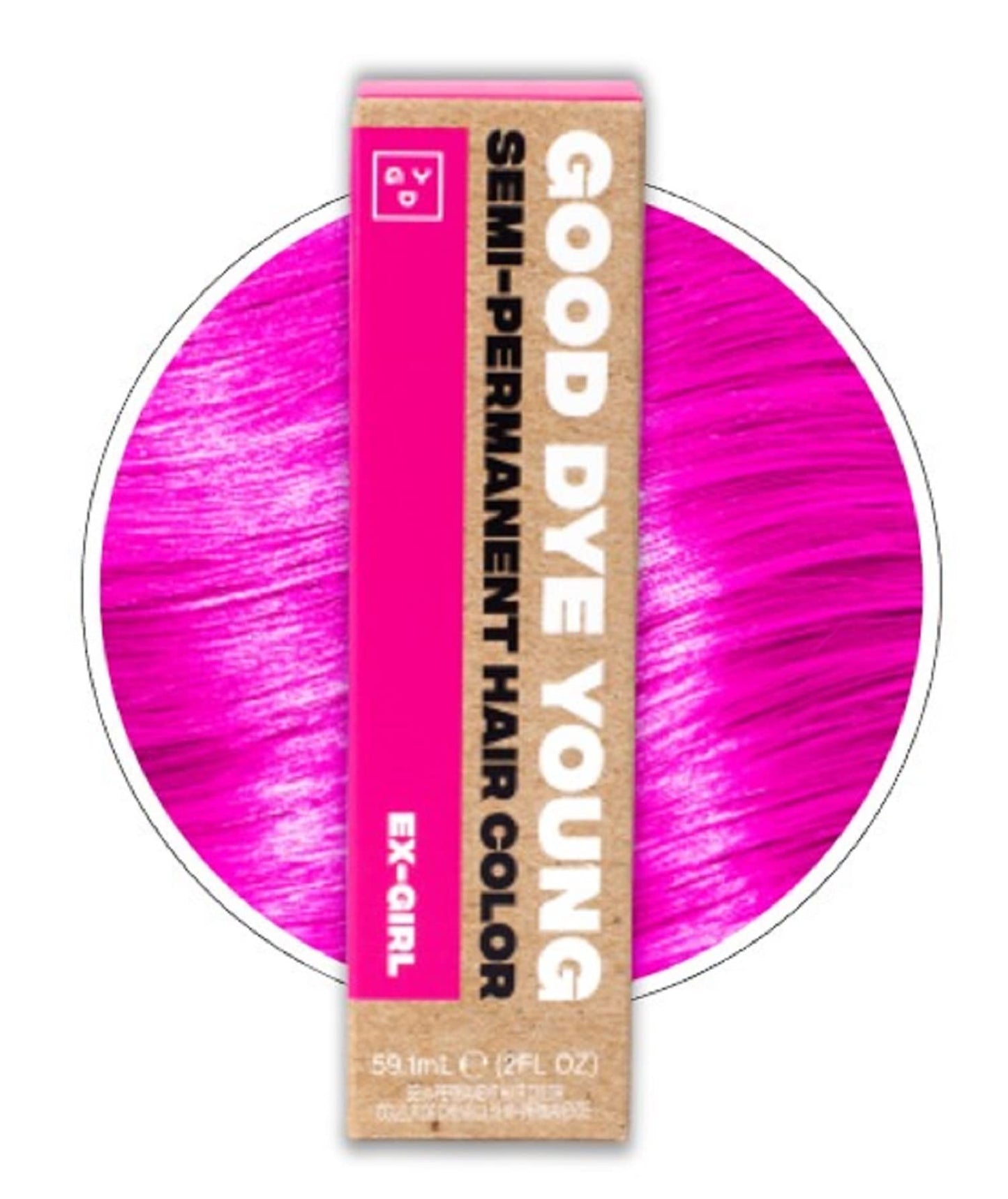 Good Dye Young Streaks and Strands Semi Permanent Hair Dye (Ex-Girl Pink) – UV Protective Temporary Hair Color Lasts 15-24+ Washes – Conditioning Pink Hair Dye – PPD free - Cruelty-Free & Vegan