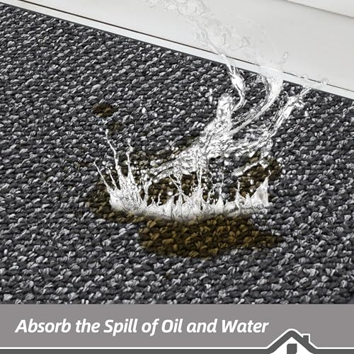 Kitchen Runner Rug 24x96 Charcoal Non-Slip Absorbent Floor Mat