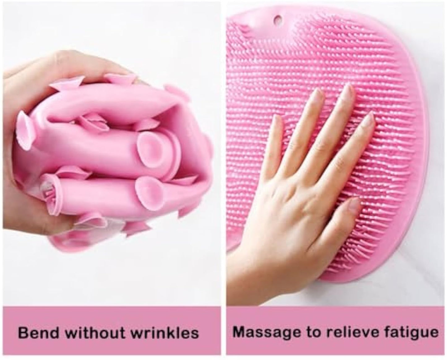 Solespa – Hands-Free Silicone Foot Scrubber Mat, Solespa Foot Scrubber, Non-Slip Suction Cups, Drain Holes, Easy to Clean Mats – Relieves Foot for Shower (Grey)