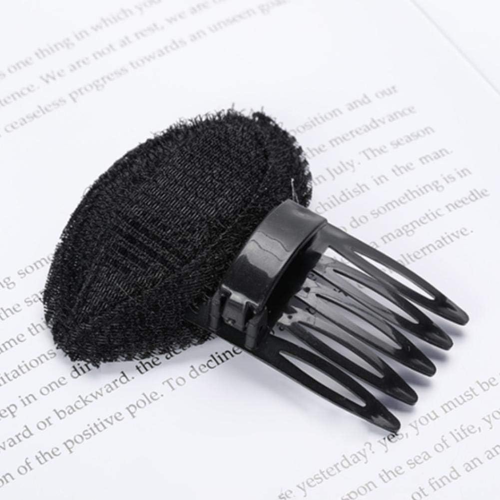 Black Puff Hair Head Cushion Hair Volume Clips Fluffy Hair Pad Sponge Clip Bun Comb Bump It Up Volume Hair Base Set for Women and Girls DIY Hairstyling Tools, Bun and Crown Shapers