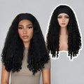 Black Afro Curly Headband Wig 24 Inch Glueless Kinky 4C Texture for Black Women - Variation #1B