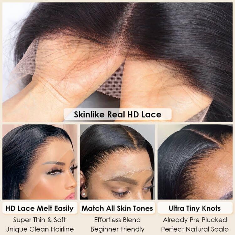 12 Inch Natural Black Human Hair Bob Wig with 13x4 HD Lace Frontal - Glueless, Pre-Plucked, 150% Density