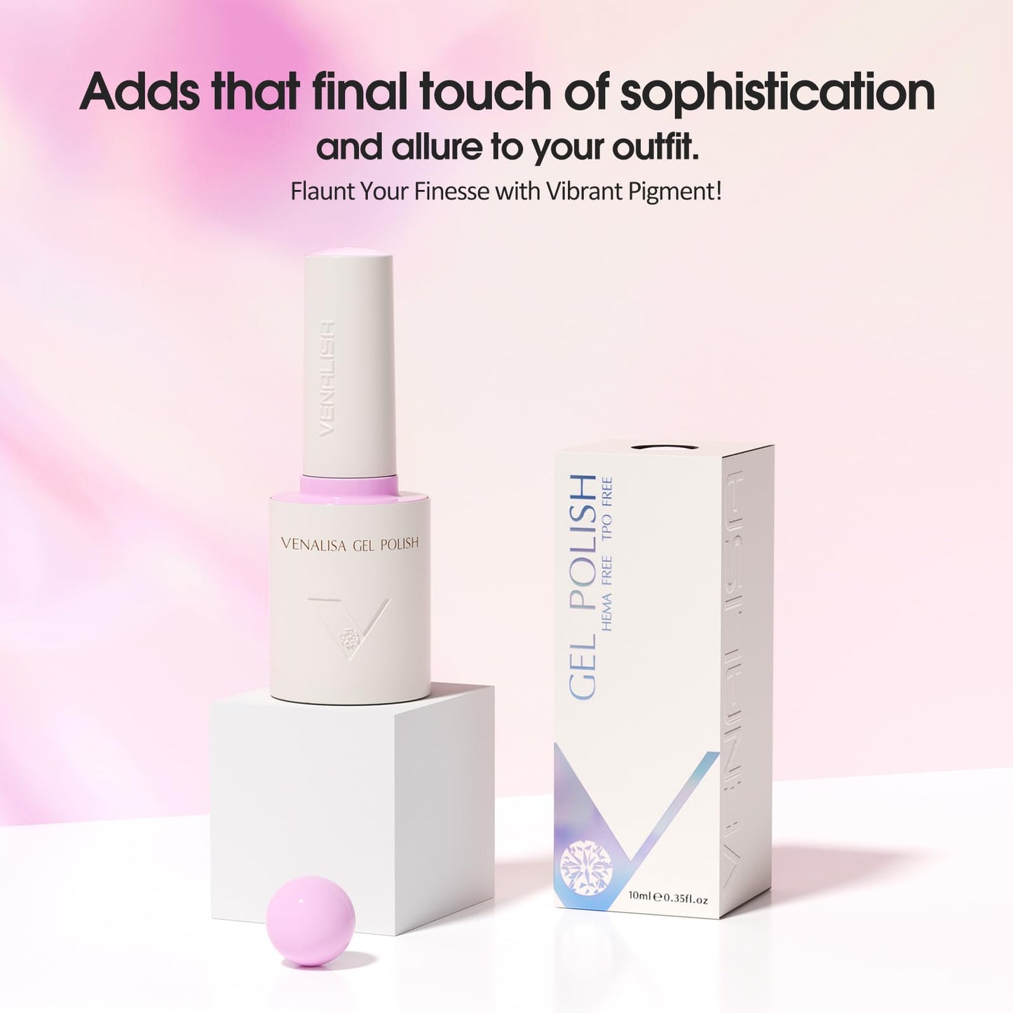 VENALISA Light Purple Gel Nail Polish, 1 Pcs Lavender Gel Polish Pastel Purple Color High Gloss Soak Off U V Nail Manicure Salon and DIY at Home Gifts for Women