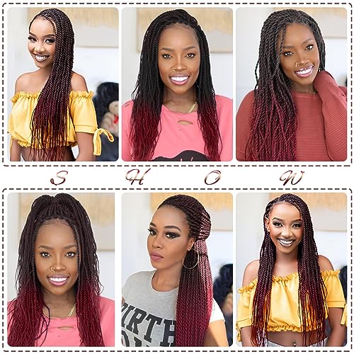Senegalese Twist Crochet Hair 14 Inch Pre-Looped Braids for Black Women - 20 Strands per Pack