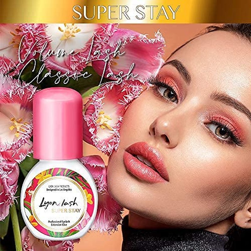 Lyon Lash Super Stay 5ml Eyelash Extension Performance Glue | 0.5 Sec Dry Time | Up to 8 Weeks Retention | Black Adhesive Supplies for Professional Use