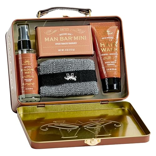 San Francisco Soap Company Man Bar Travel Set - Spiced Tobacco | Created With the Man in Mind | No Harmful Chemicals - Good for all Skin Types - Made in the USA |