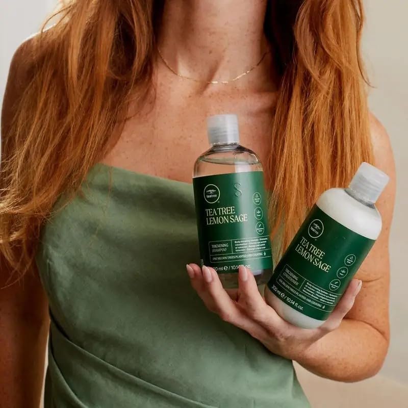 Tea Tree Lemon Sage Thickening Shampoo 10.14 Fl Oz - Builds Body & Volume for Fine Hair