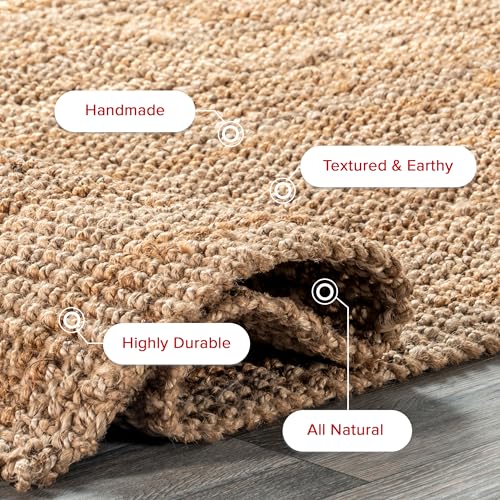 Natural Jute Handwoven Runner Rug - 2' x 8' Variation of Natural / 2'6" x 8'