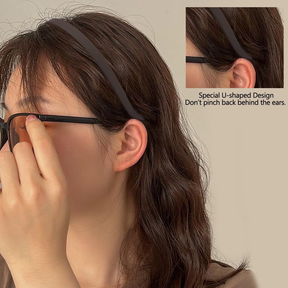 6Pcs Headbands for Glasses Wearers No Pressure No Headache Square Sunglasses Headband for Women Comfortable Thin Hairbands for Women, Plastic Hairbands with Teeth Non Slip Fashion
