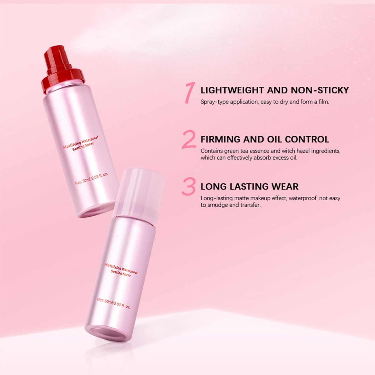 Powder Melt Glass Setting Spray, Ultra-Smooth Finish- Size, Hydrating Makeup Setting Spray for Radiant, Glass-Skin Finish (1Pcs)