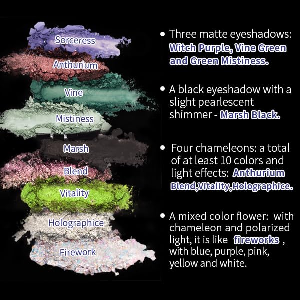 Multichrome Eyeshadow Palette with 9 Shimmer Matte Glitter Colors - Versatile Neutral Nude Makeup