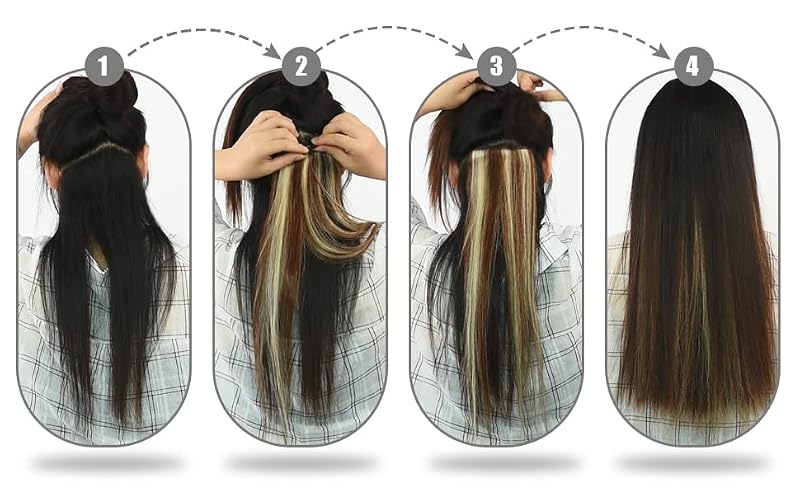 Senmy Remy Clip-In Human Hair Extensions 18 Inch #4 Medium Brown
