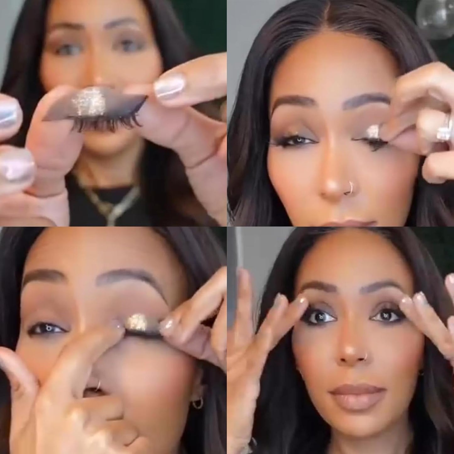 Lazy Eye Shadow Eyelash Patch, 2in1 Reusable Eye Makeup Stickers, 3D Reusable Sticker Eyeshadow, Eyeshadow Eyelashes Makeup Stickers, Eyeliner Sticker with Eyelashes for All Eyeshapes (4PCS-1)