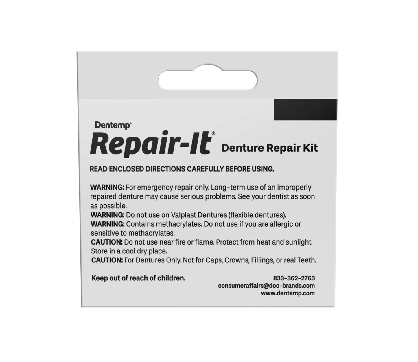 Dentemp Repair Kit - Repair-It Advanced Formula Denture Repair Kit - Denture Repair Kit Repairs Broken Dentures - Denture Repair to Mend Cracks & Replace Loose Teeth
