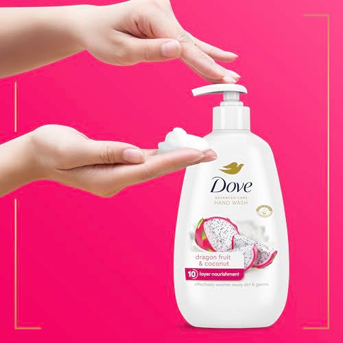 Dove Advanced Care Hand Wash - Moisturizing Liquid Soap with Dragon Fruit & Coconut, 4 Pack