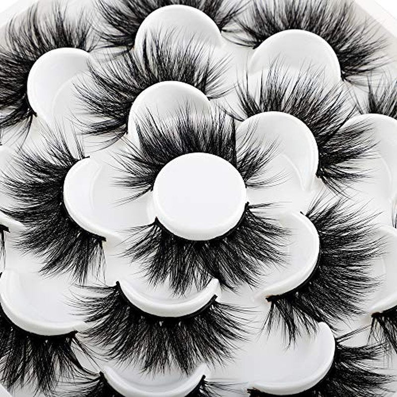 6D Mink Lashes Eyelashes Volume Dramatic Wispy Lashes Mink zanlufly 22MM Long False Eyelashes Luxury Crossed Soft Volume Reusable 10 Pairs Lashes Pack