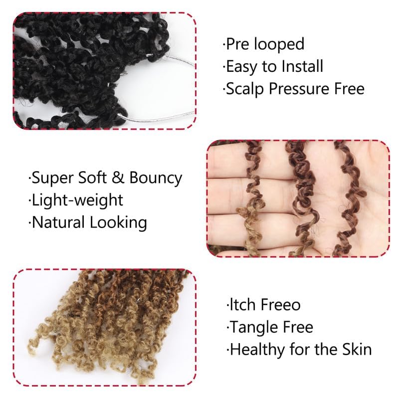 Yanky Twist Crochet Hair 9 Packs - 16 Inch Passion Twist Braids 1B-30-27 Variation of THIS Listing