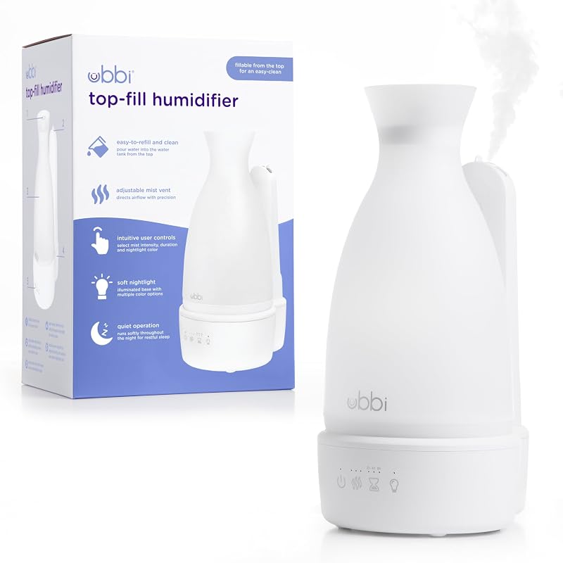 Ubbi Ultrasonic Humidifier — Top-Fill Design, Quiet Sleep