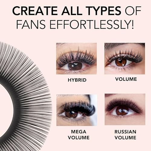KIARA SKY LASH Cashmere Volume Lash Extensions | Premium Cashmere Lash Extensions | Soft Semi-matte natural finish | For Professional Eyelash Extensions Use Only | Black, (CC-0.03-12mm)