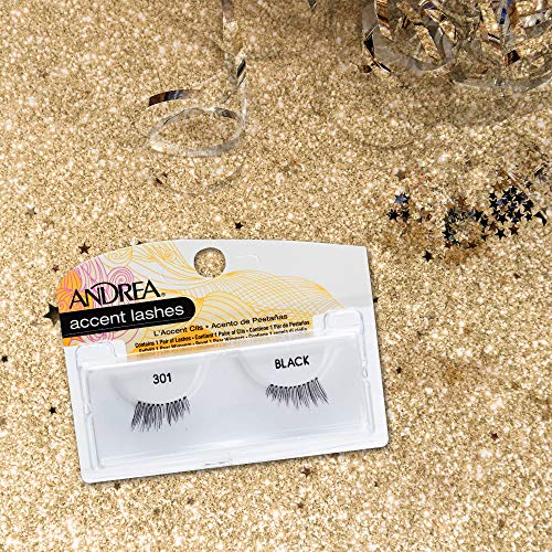 Andrea Accent Half Lashes 301 - Lightweight, Natural-Looking Cat Eye Lashes for Enhanced Eye Definition, Easy Application False Eyelashes, 4-Pack