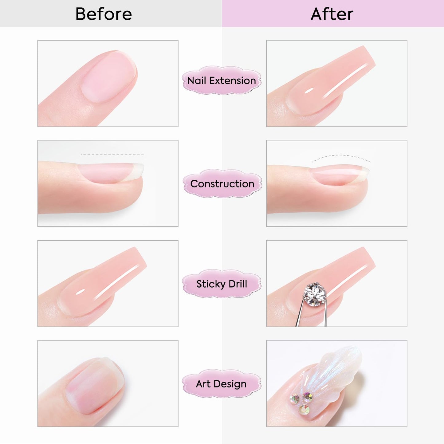 CANNI Builder Gel for Nails – 1 Fl Oz Dusty Rose Purple Hard Gel for Nail Extension & Strengthening, Jelly gel Polish for DIY Nail Art