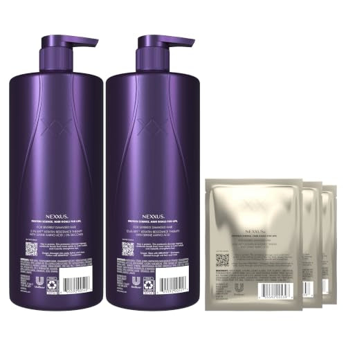 Nexxus Keraphix Damaged Hair Repair Shampoo & Conditioner Set with Keratin & Black Rice, 33.8 oz