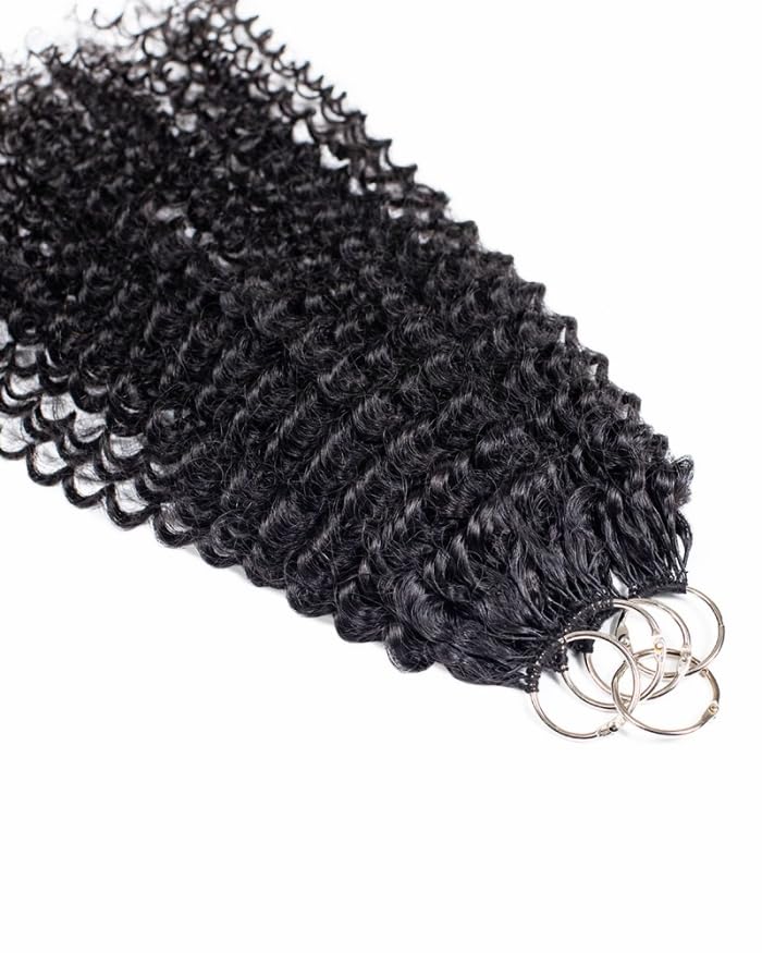 Kinky Curly Human Crochet Hair Bundles 14 Inch 100g Feather Line Knotless Extensions