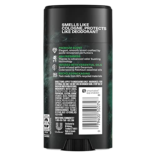 Men's Aluminum-Free Deodorant Stick with Green Geranium & Essential Oils - 4 Pack
