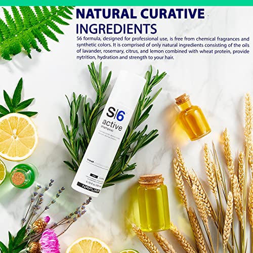 Napura S6 Anti Dandruff Shampoo with Tea Tree Oil & Zinc 6.76 fl oz - Natural Itchy Scalp Treatment, Sulfate-Free, for Men & Women
