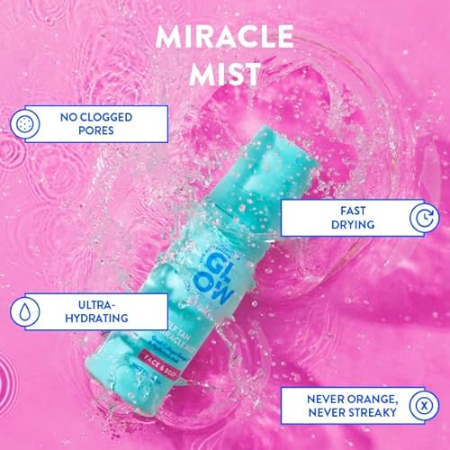 Australian Glow Miracle Mist, Self Tanner for Face & Body w/Quad-Collagen Complex & Hyaluronic Acid, 3.38 fl. oz / 100ml
