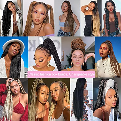 18 Inch Ombre Blonde Knotless Box Braids Crochet Hair 8 Packs - Medium Synthetic Extensions