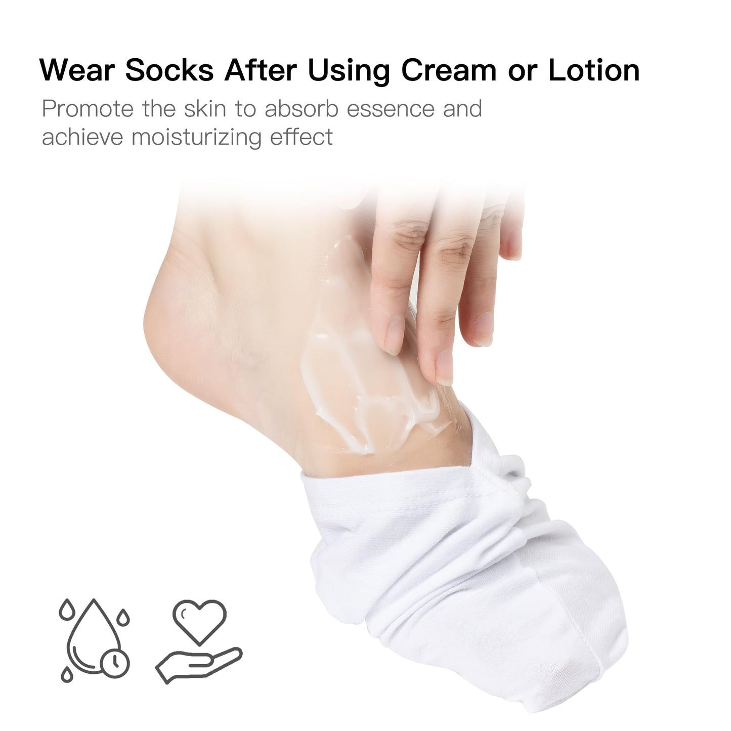 BESSLEE 12 Pairs Cotton Moisturizing Gloves and Socks Set (1 Washing Bag Included), Dry Hands Feet Overnight Lotion SPA Treatment, Eczema Skin Friendly, Breathable and Soft Glove Liners for Summer