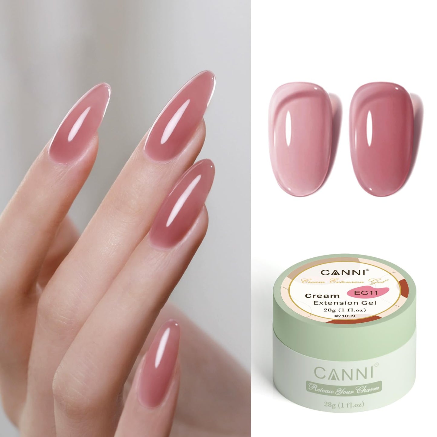 CANNI Builder Gel for Nails – 1 Fl Oz Dusty Rose Purple Hard Gel for Nail Extension & Strengthening, Jelly gel Polish for DIY Nail Art