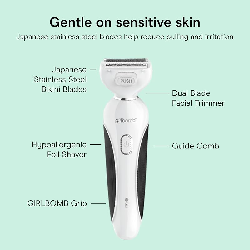 All-in-One Shave & Trim System for Women – Cordless Face & Body shaver, 75-Minute Runtime