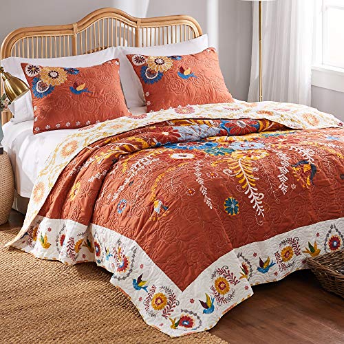 Greenland Home Barefoot Bungalow Topanga Quilt Set King Multicolor - Oversized Microfiber Cotton Bedspread