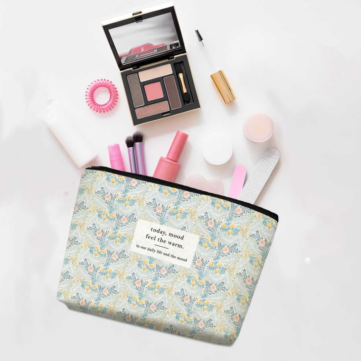 Aesthetic Floral Makeup Bag Inspirational Quotes Cosmetic Bags for Women Doctor Nurse Daughter in Law Friendship Gifts Zipper Pouch Appreciate Gifts Travel Toiletry Bag for Birthday Christmas