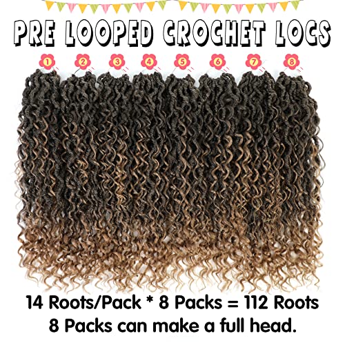 Fulcrum Goddess Locs Crochet Hair 18 Inch Pack of 8 Curly Faux Locs for Black Women T27#