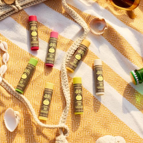 Sun Bum SPF 30 Sunscreen Lip Balm 3 Flavor Variety Pack - Coconut, Banana, Watermelon - Moisturizing Aloe Vera and Vitamin E - Vegan and Cruelty Free - UVA/UVB Lip Protection - 0.15 oz, 3 count