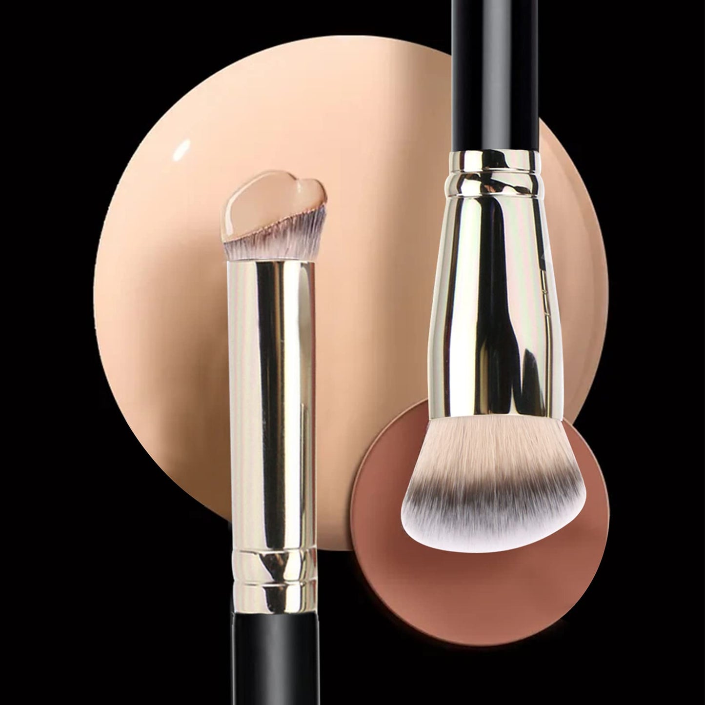 Makeup Brushes DPOLLA Pro Foundation Brush and Flawless Concealer Brush Perfect for Any Look Premium Luxe Hair Contour Brush Perfect for Blending Liquid,Buffing,Cream,Sculpting,Mineral Makeup