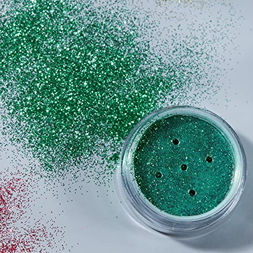Moon Glitter Fine Glitter Shakers 100% Cosmetic Glitter for Face, Body, Nails, Hair and Lips - 0.17oz - Green